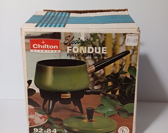 Chilton Electric Fondue Pot Fully Automatic, Adjustable Temperature Control NIB vintage 1970s