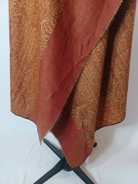 AS IS! Antique, Kashmir, paisley shawl. 83" X 43". - image 9