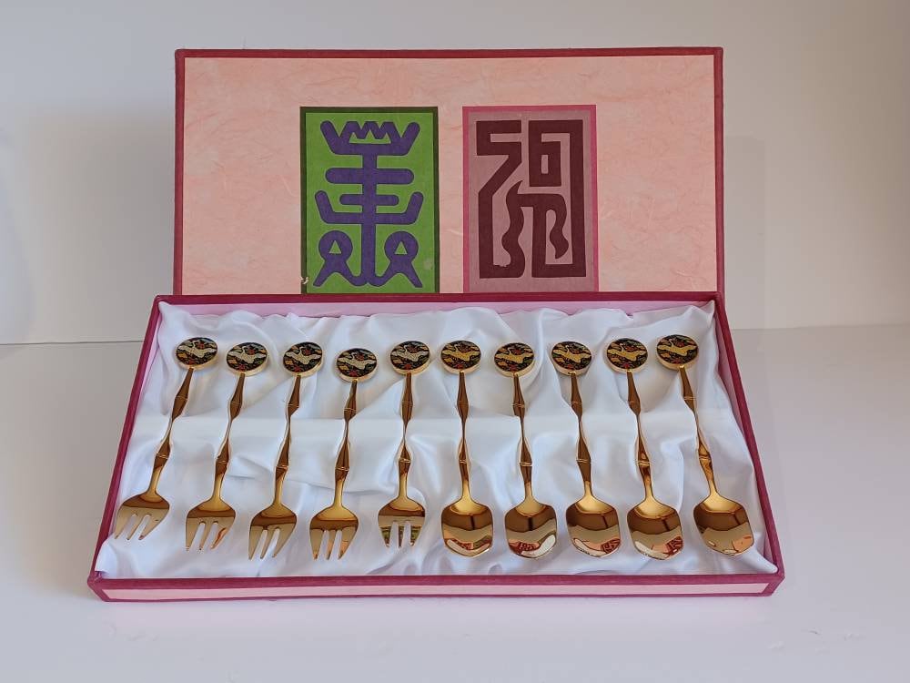 Korean Royal Spoon Chopsticks Stainless Steel Titanium Gold Super