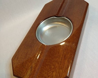 Vintage wooden cigar ashtray