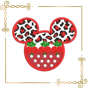 Mouse,  Head,   Minnie,panther, roses, 2 Sizes embroidery design to the direct download.