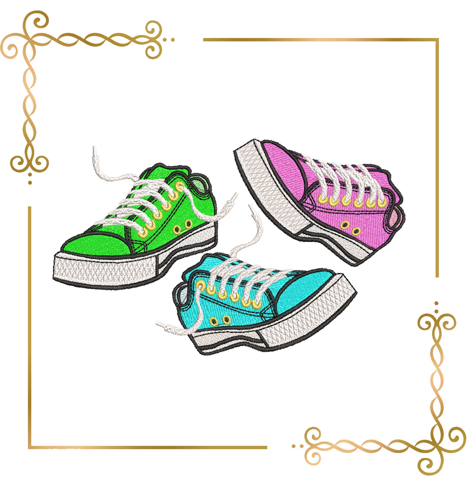 Sneakers    embroidery design to the direct download.