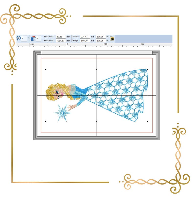 Elsa Snowflake Pattern Princess, Elsa, Winter, Snowflake, Frozen, 2 Sizes Embroidery Design to ...
