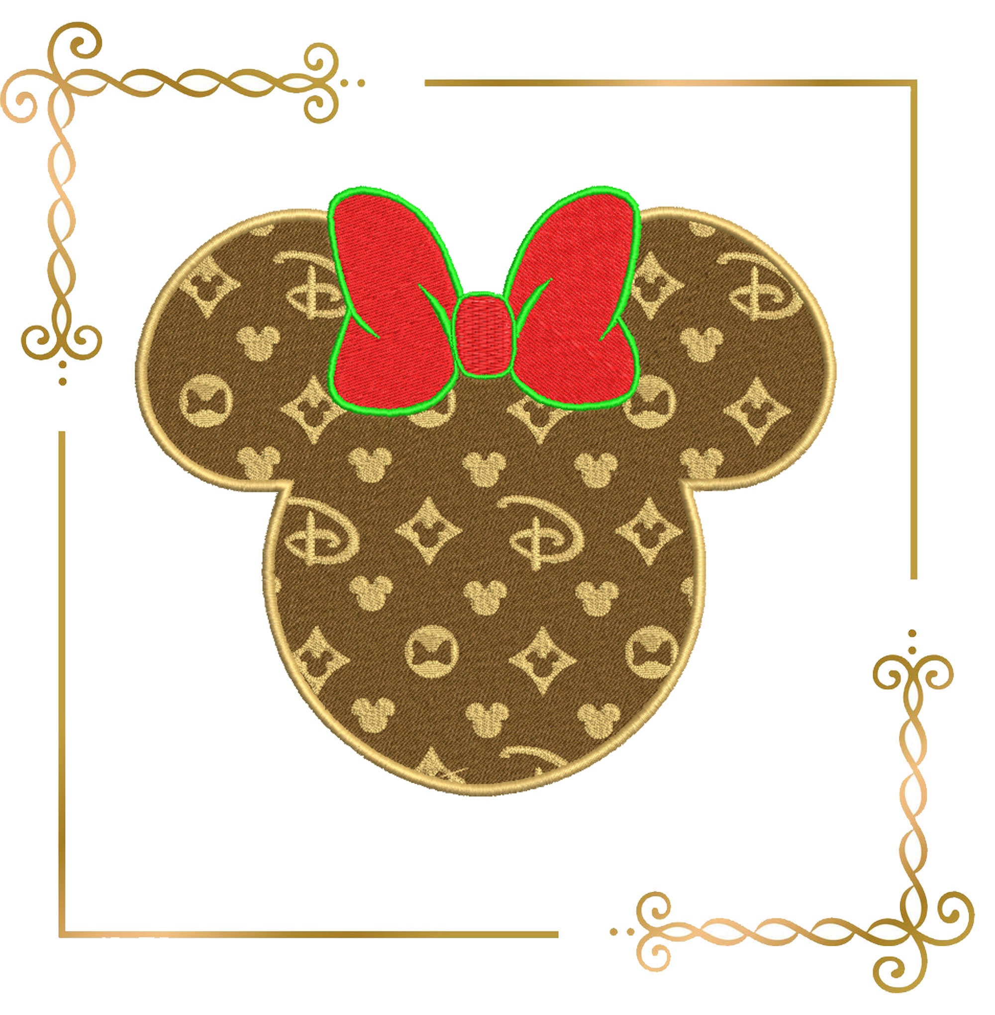 Mouse Head Parody Minnie BOW Embroidery Design to the 