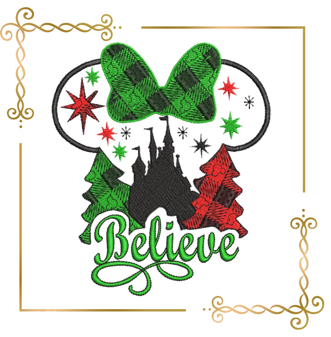 Minnie Mouse Christmas Believe Christmas Tree and Castle - Etsy