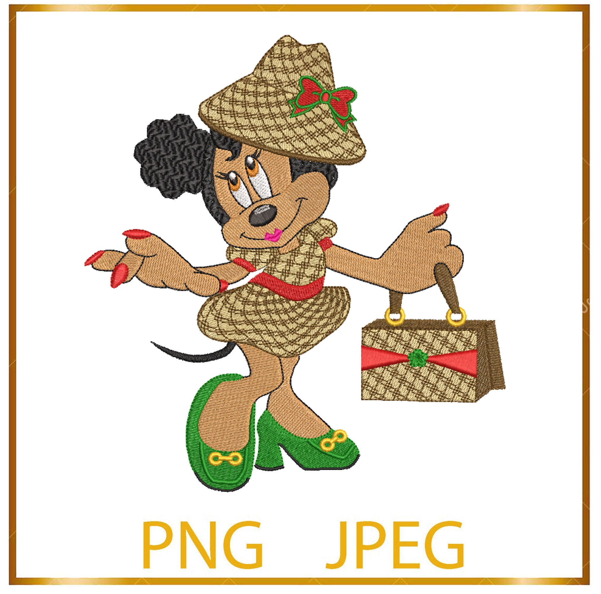 PNG or JPG Files for Printing Minnie Dancing Girl Cartoon 