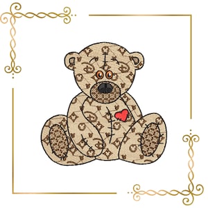 Super Fashion Teddy Bear ,  cartoon character, 3 variants,  embroidery design to the direct download.