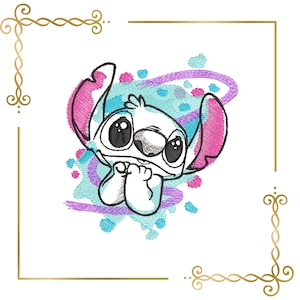 Vibrant Cartoon Modern Stitch  Embroidery design for Embroidery Machines 2 sizes
