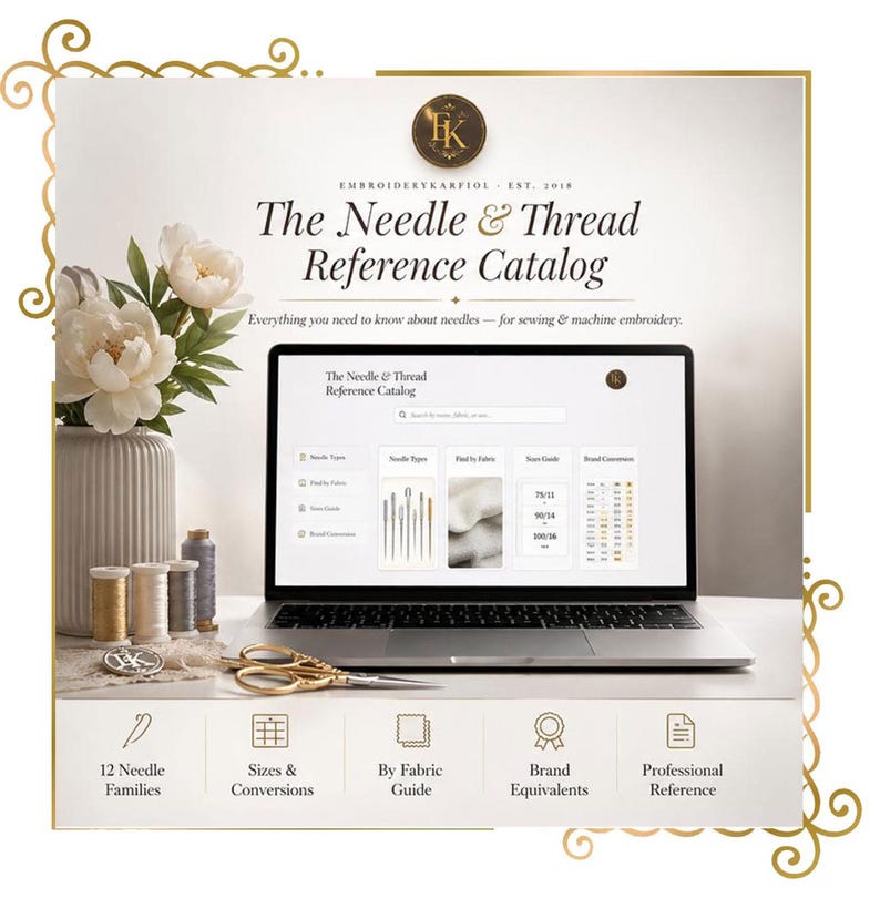 Interactive Needle Guide Machine Embroidery and Sewing Professional Digital Catalog for Precise Selection
