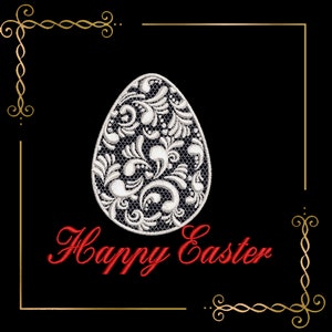 Happy Easter, Lace, Egg, digital Machine Embroidery, Embroidery designs
