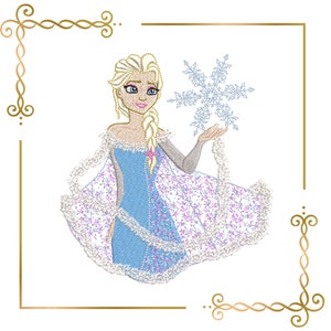Princess, Elsa, Winter , snowflakes, embroidery design to the direct download.