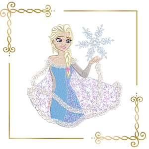 Princess, Elsa, Winter , snowflakes, embroidery design to the direct download.