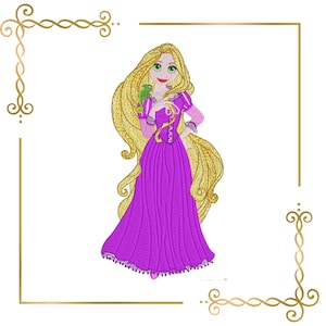 Princesse Rapunzel 2 Sizes  embroidery design to the direct download