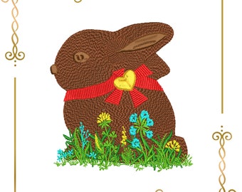 Easter chocolate bunny,  Easter,    embroidery zum direkten Download.