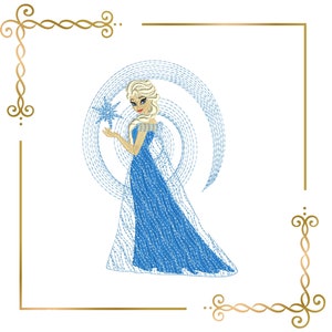 Princess, Elsa, Winter frozen, snowflakes, embroidery design to the direct download.