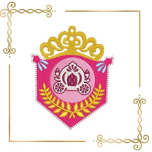Embroidery design Princess carriage  and Patch -  instant download.