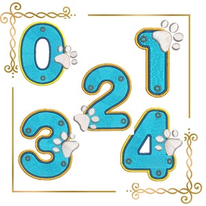 Numbers Paw Digital Embroidery Design File