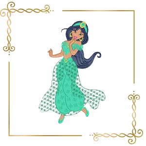 Princess   embroidery design to the direct download.