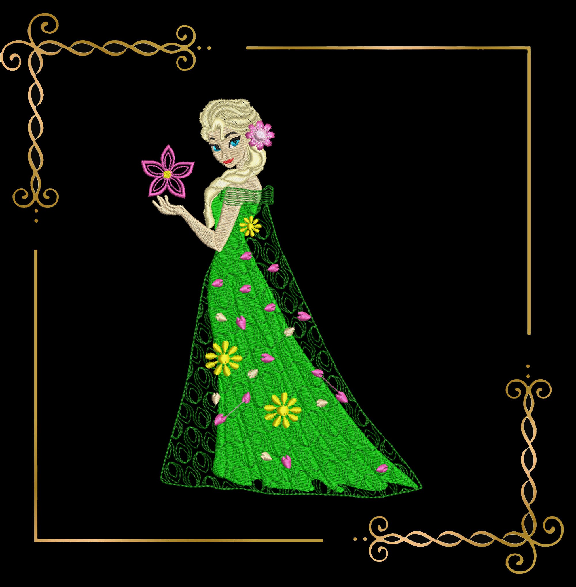 Princess Elsa. Spring.  Frozen, Spring,  embroidery design to the direct download.