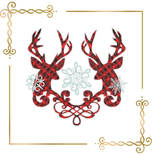 Winter,  Reindeer, Christmas, snowflakes   embroidery design to the direct download