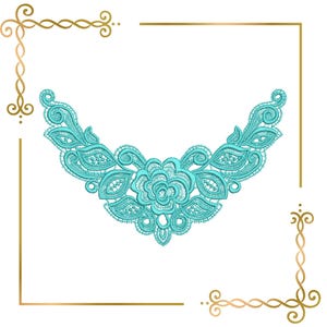 Belgiumlace elegante kanten kraag borduurontwerp fsl – halslijn appliqué met bloemen