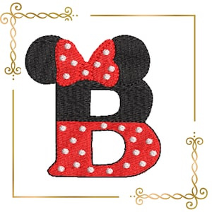 Minnie Mouse Letter B Embroidery Design (Digital Download)