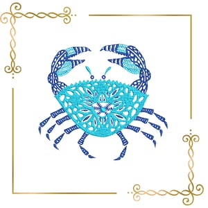 Beautiful openwork crab, embroidery design to the direct download