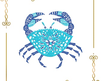Beautiful openwork crab, embroidery design to the direct download