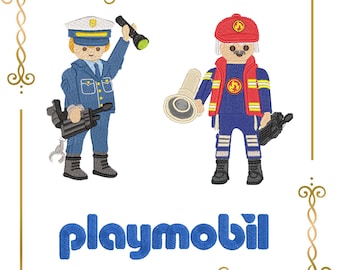 Police and Firefighter Play mobil Embroidery Set 3 St. – Kids Uniform Embroidery Designs