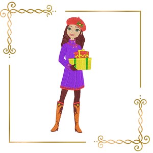 Lucky  Spirit  Winter Christmas gifts embroidery design to the direct download.