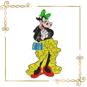 Clarabelle, Fashionable, Cartoon Character,Cow, 2 Sizes,   embroidery design  zum direkten Download