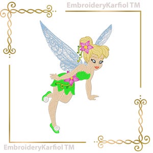 Diseño de bordado a máquina: Princesa Hada Campanilla (Descarga digital)