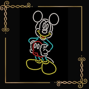 Neon Mouse embroidery design to the direct download.