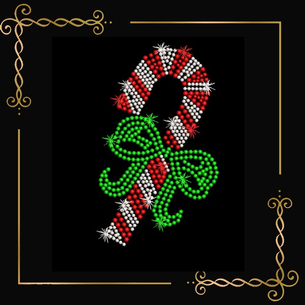 Christmas CANDY CANE perl digital Machine Embroidery, Embroidery designs