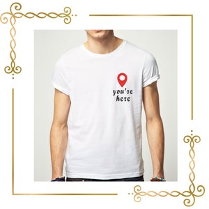 T-shirt lettering you are here digital Machine Embroidery, Embroidery designs