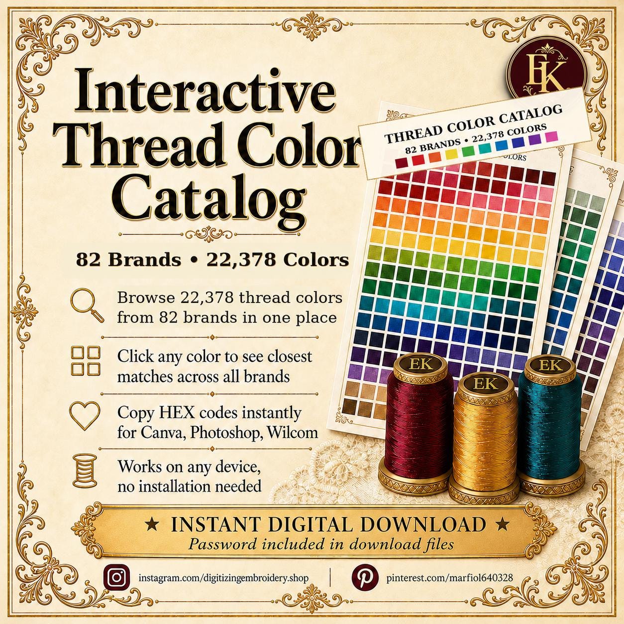 Col Embroidery Thread Color Chart Interactive Embroidery Thread Color Catalog — 82 Brands 22378+ Colors ...