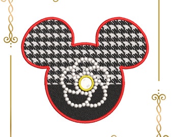 Mouse,  Head,   Minnie,  Fashionista Fantasy, embroidery design to the direct download.