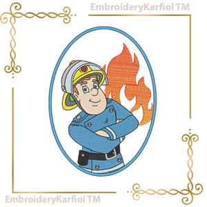 Embroidery Design Fireman Sam  3 Variants (Digital Download)