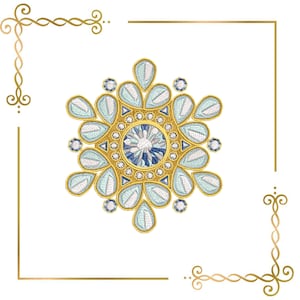Princess Brooch embroidery design to the direct download.