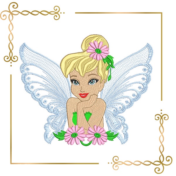 Princess  Fabulous Fairy 3 sizes embroidery design to the direct download.