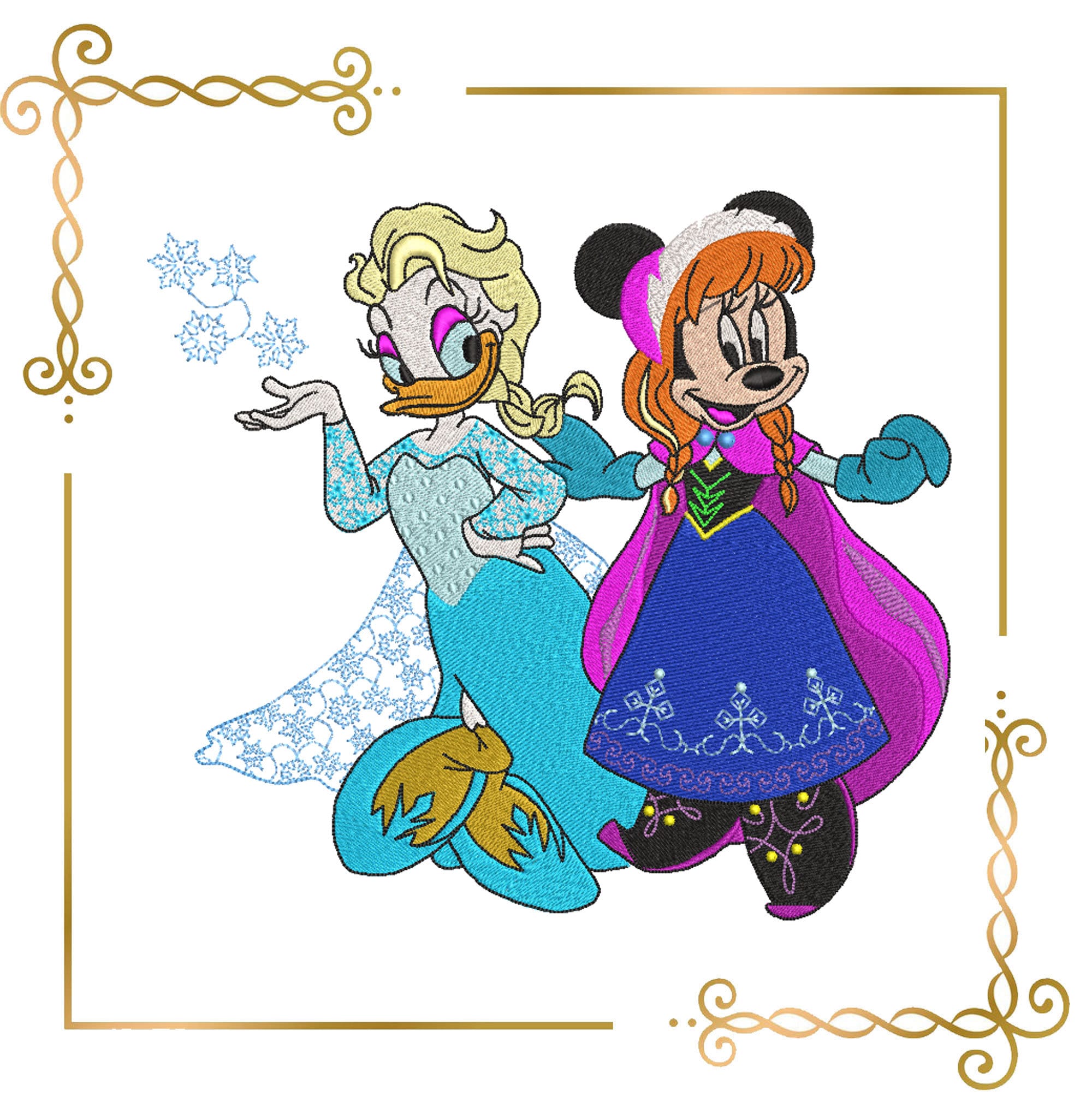 Daisy Duck and Minnie as Princess Elsa and Anna Winter Frozen