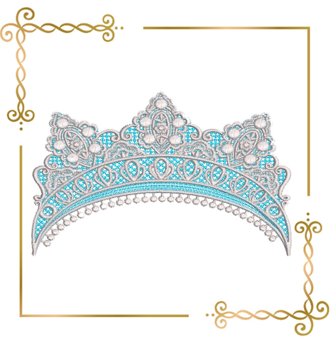 Crown Tiara Frozen Elsa Embroidery Design Gift for Child Birthday Gift ...