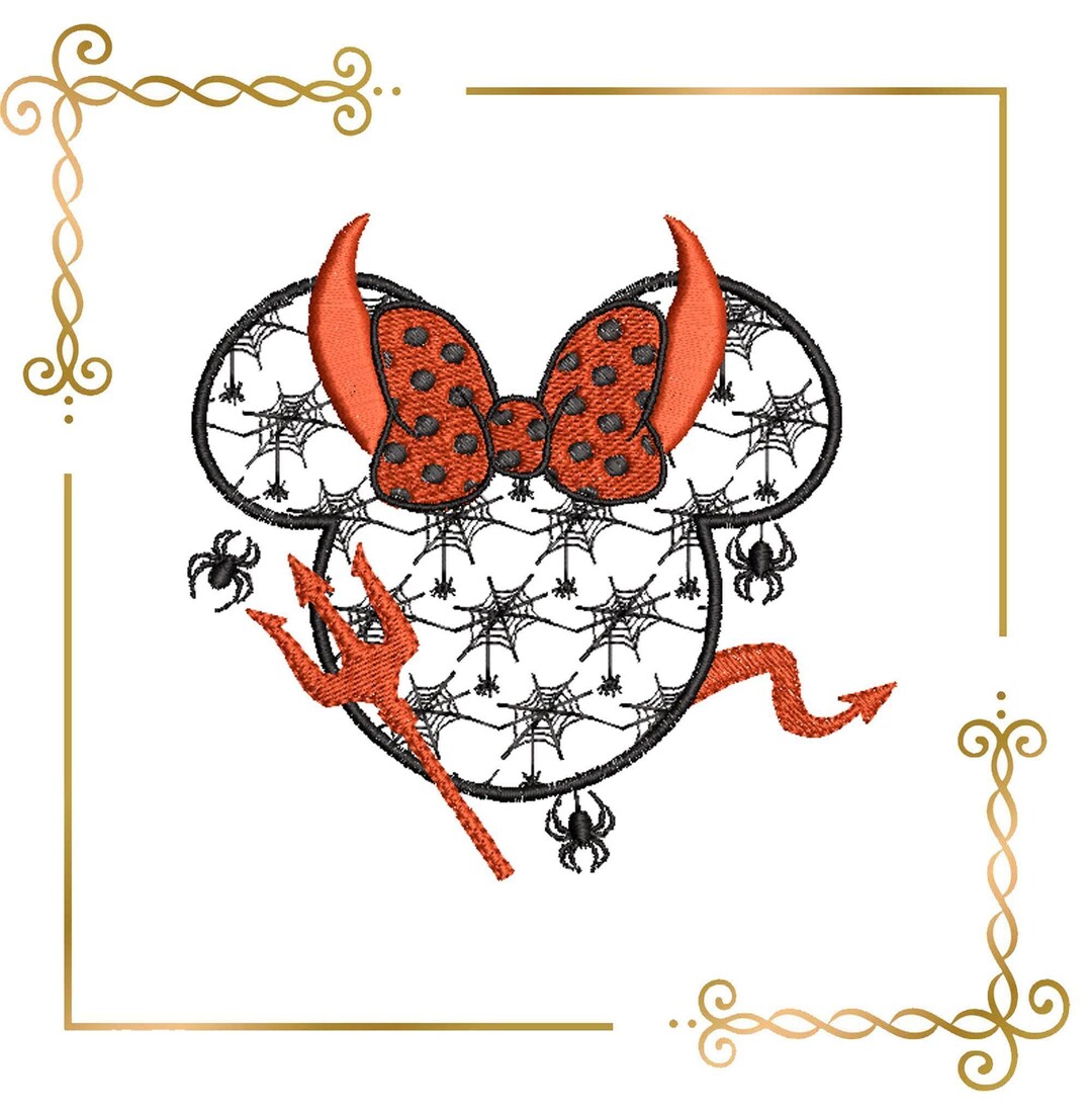 Minnie Devil Halloween Devilish Minnie Mouse Halloween Embroidery Design - Etsy