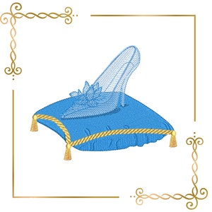 Cinderella, Crystal Slipper,  Princess, embroidery zum direct Download.