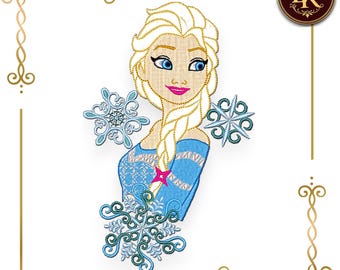 Machine Embroidery Design - Elsa Winter Snow Princess  (Digital Download)
