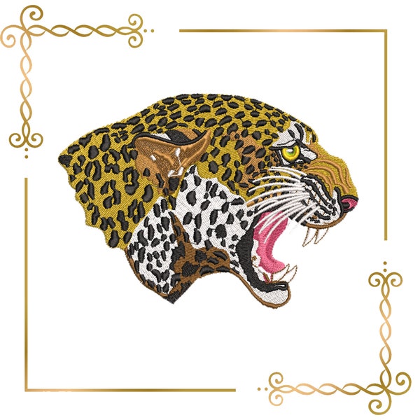Cheetah Head embroidery design to the direct download.