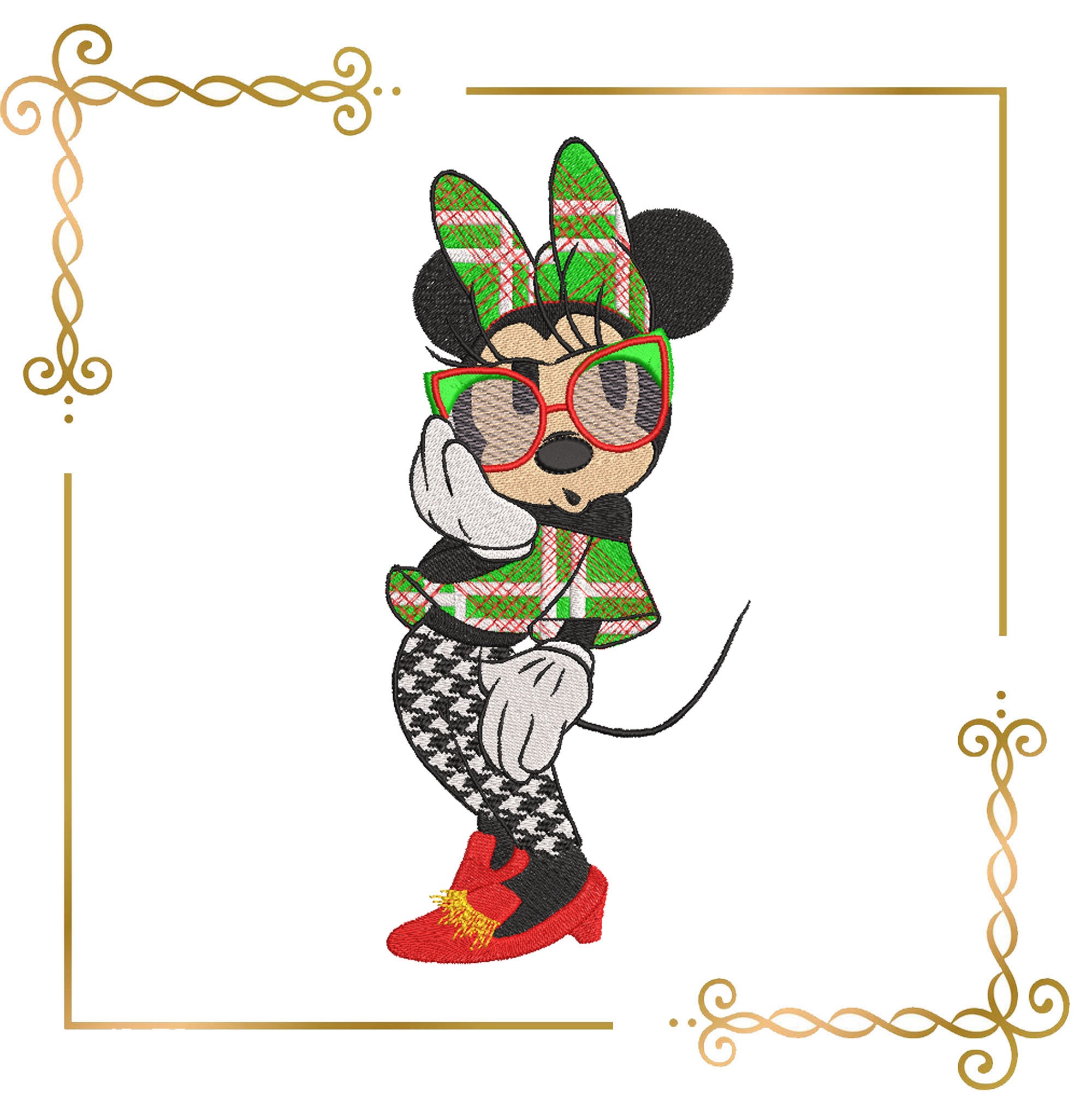 Gucci Minnie mouse logo machine embroidery designs downloads