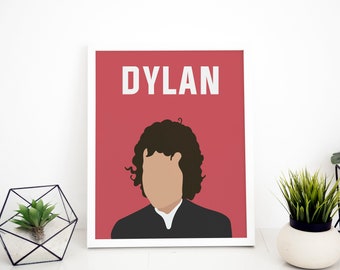 Bob Dylan Poster / Bob Dylan Print / Bob Dylan Art / Bob Dylan Illustration / Minimalist Poster / Music Poster / Music Icon / Music Legend