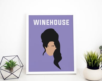 Amy Winehouse Poster / Amy Winehouse Print / Amy Winehouse Art / Minimalist Poster / Music Poster / Music Icon / Music Art