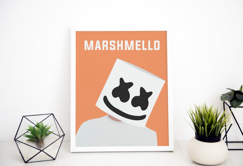 Marshmello Poster / Marshmello Print / Marshmello Art / - Etsy